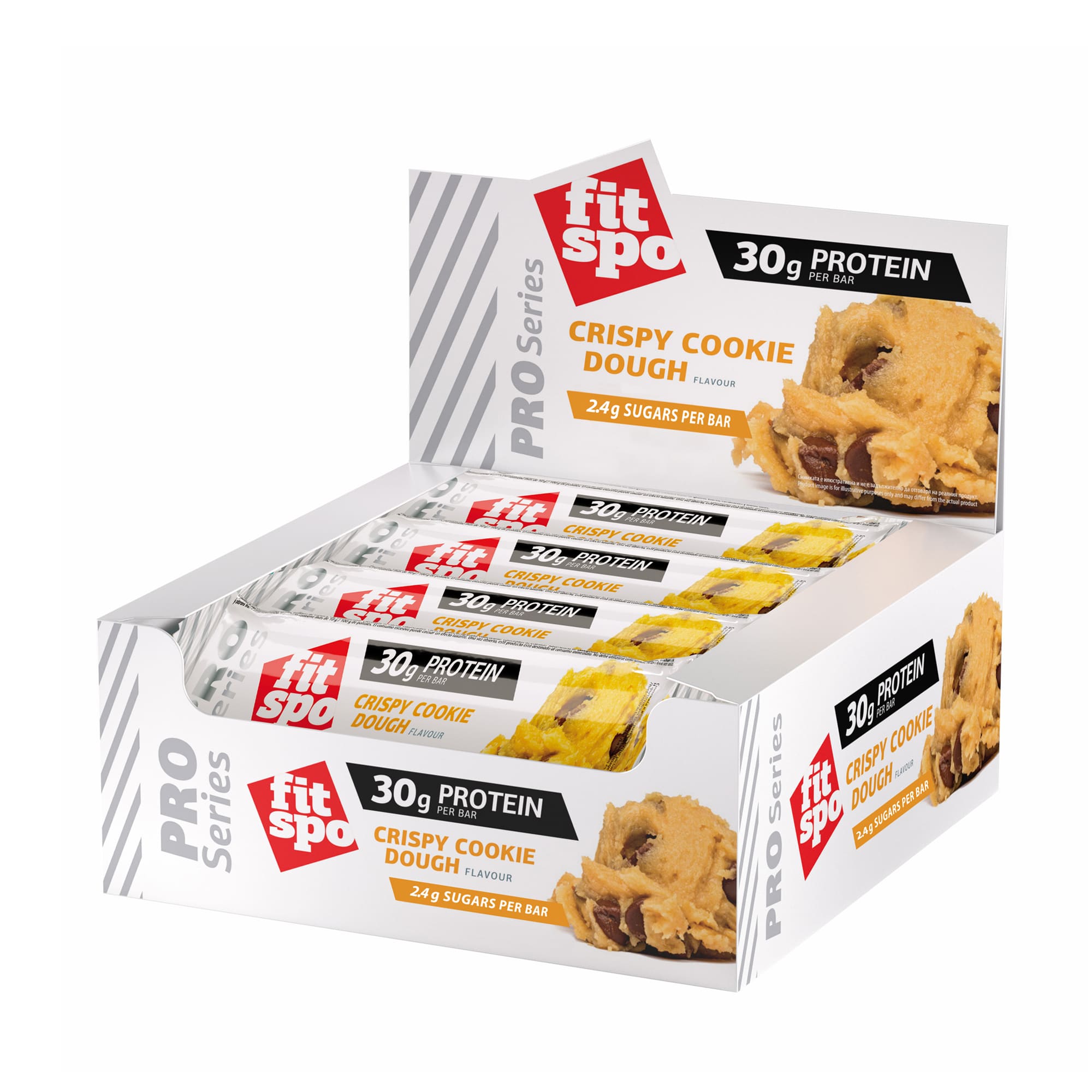 Protein Bar Pro 30g protein, Cookie Dough, 12x85g – fitspozone