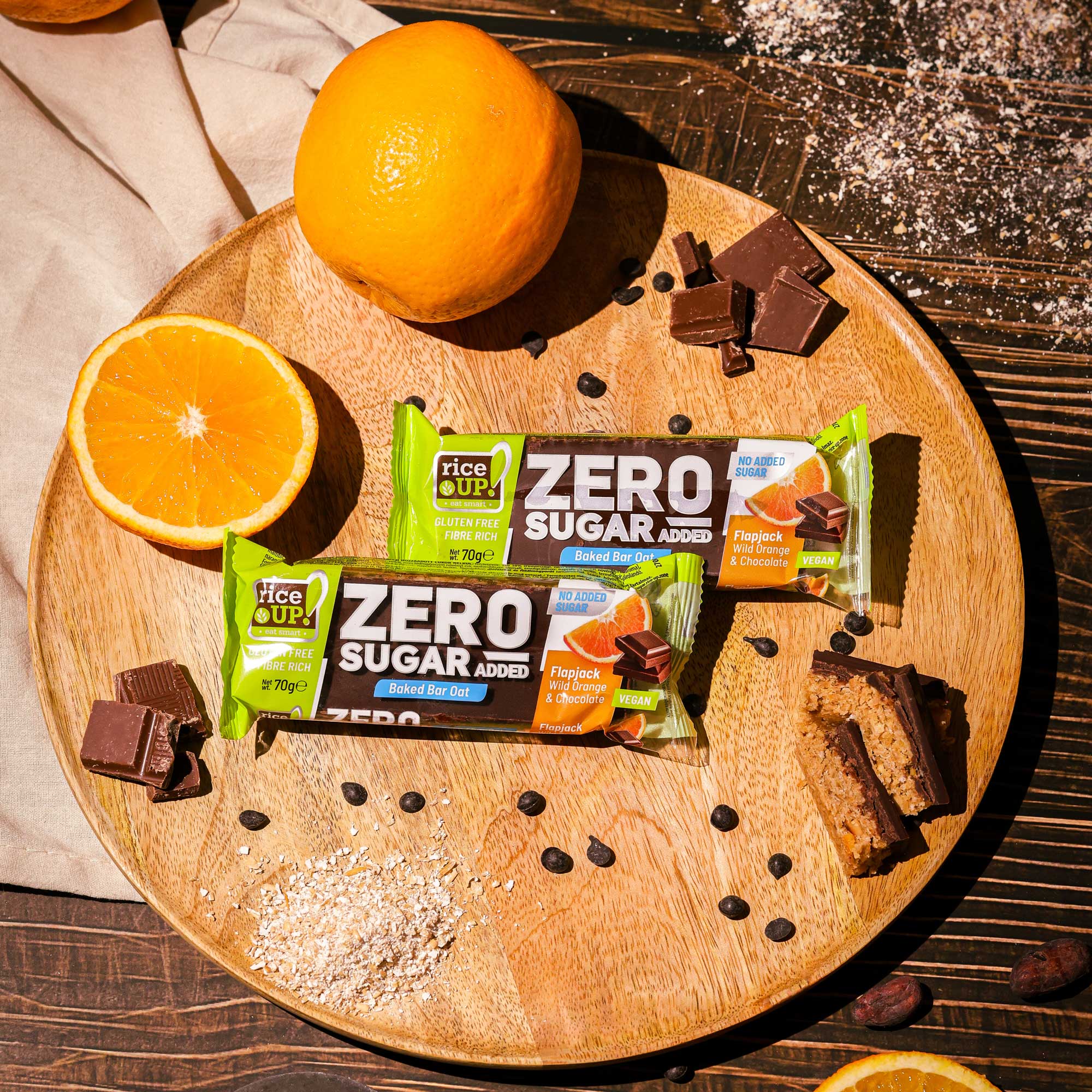 ZERO SUGAR Flapjack orange and dark chocolate, 12x70g – fitspozone