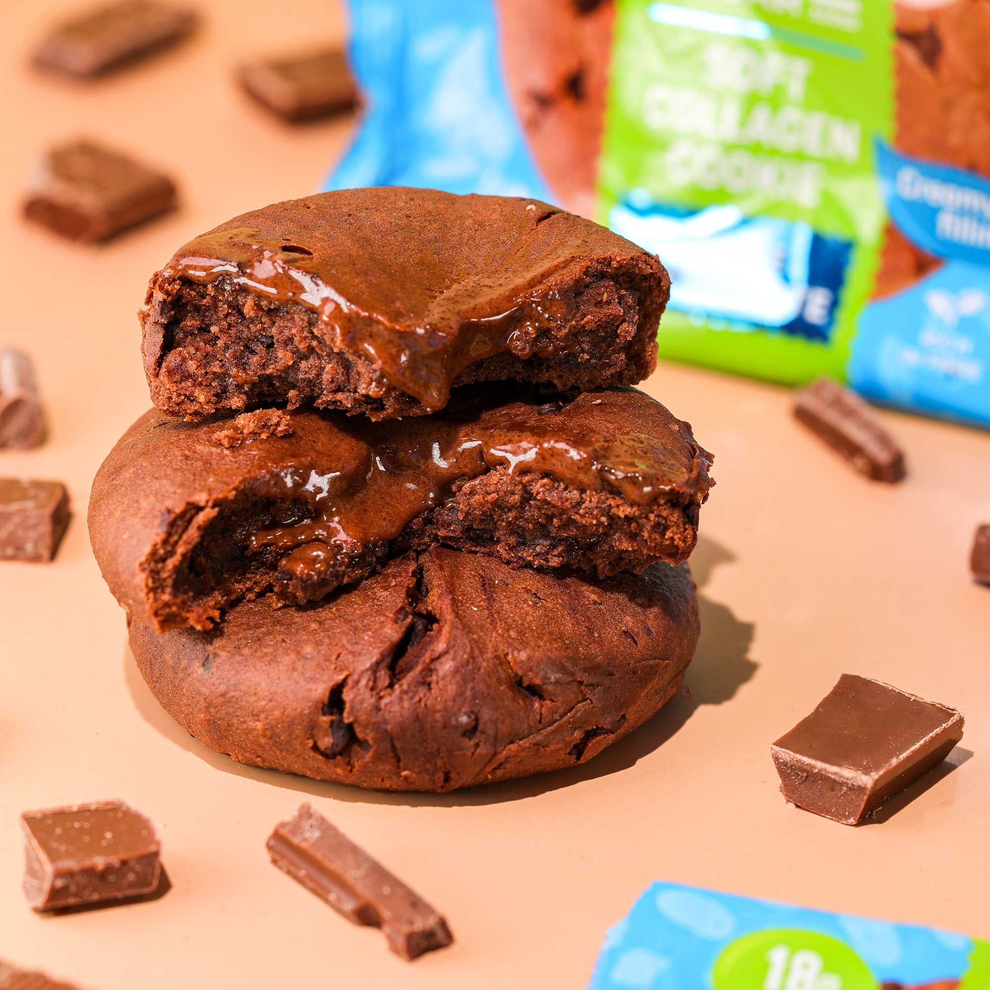 RiceUp! Collagen Cookies, Triple Chocolate 12x60g – fitspozone