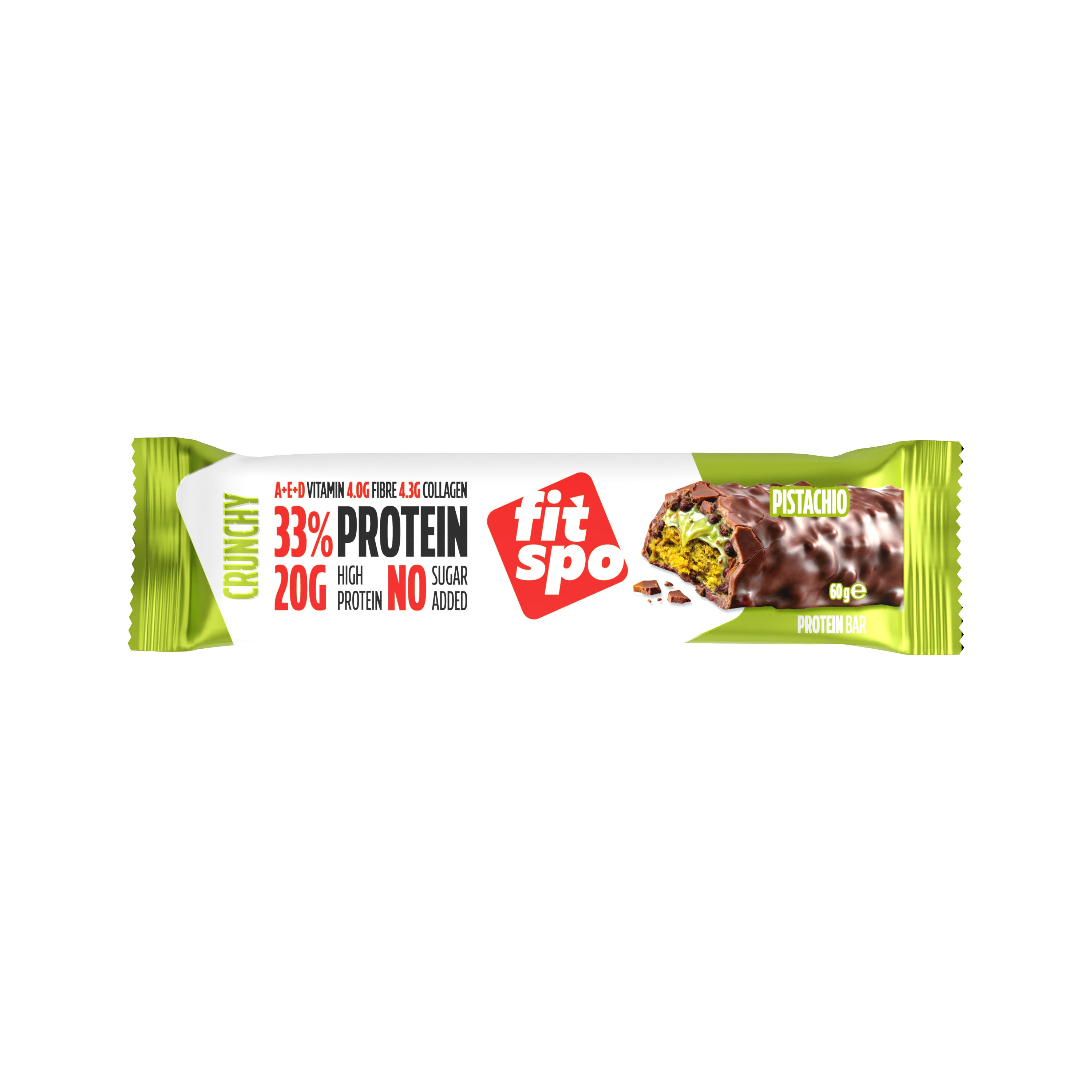 Protein bar CRUNCHY Pistachio, 12х60g – fitspozone