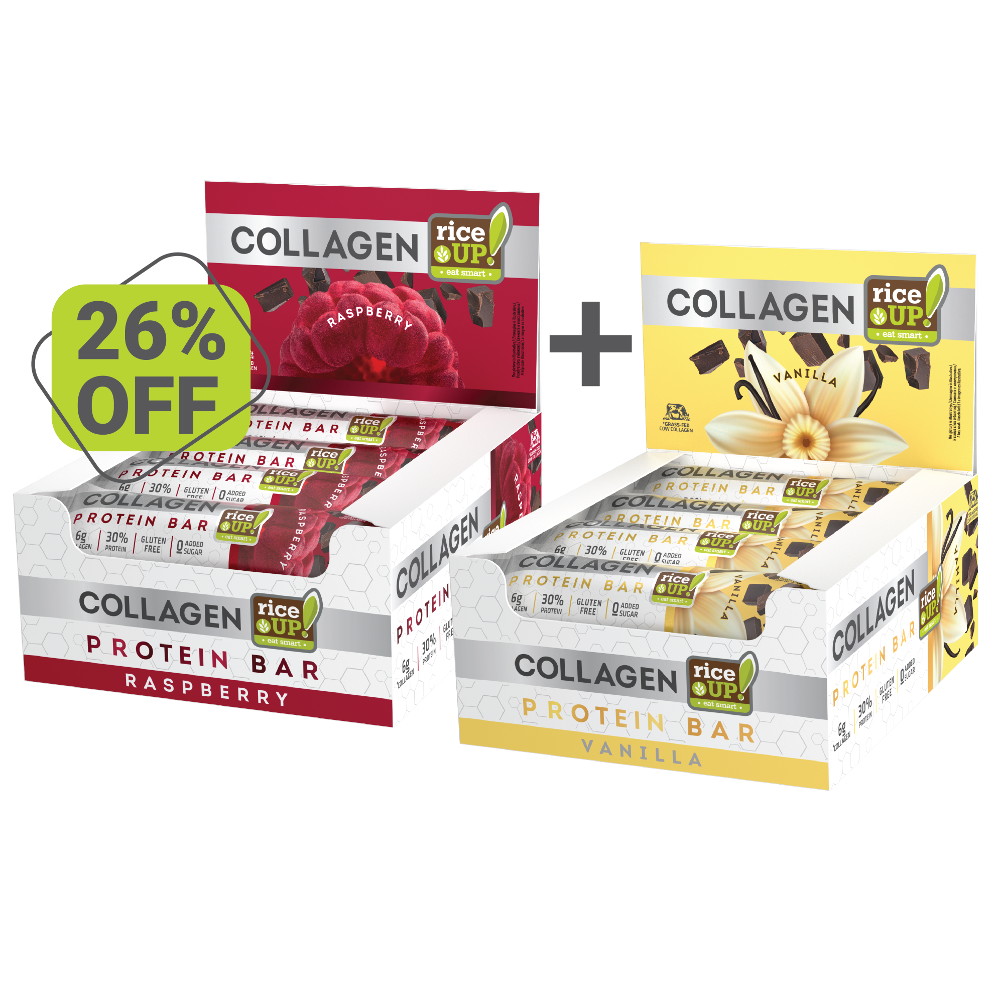 Бъндъл Колагенови барове RiceUP! Малина и Ванилия