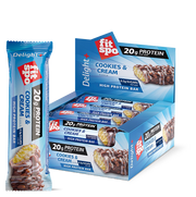 Delight Protein Bar 20g protein, Cookies and Cream, 12x60g