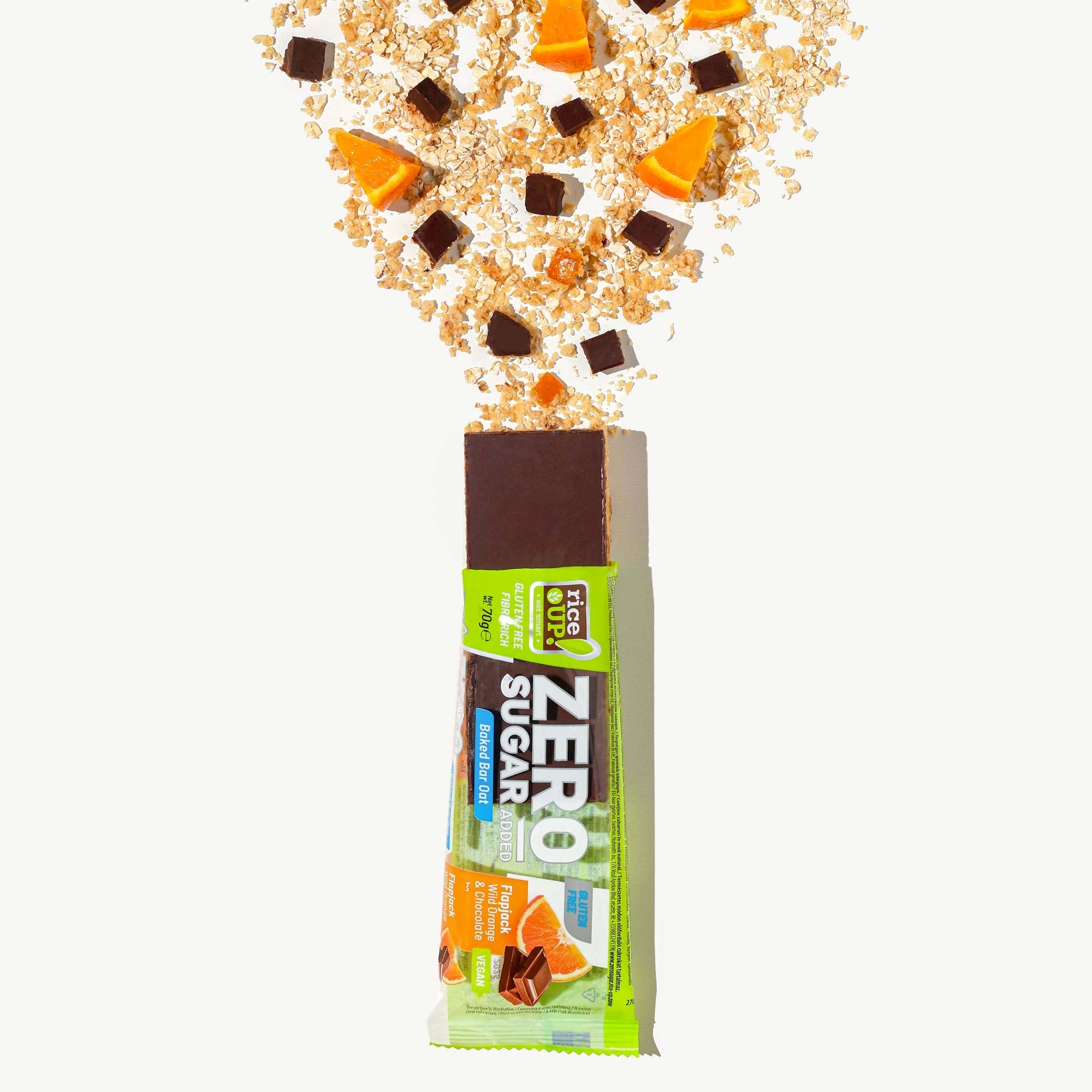 ZERO SUGAR Flapjack orange and dark chocolate, 12x70g – FitSpo