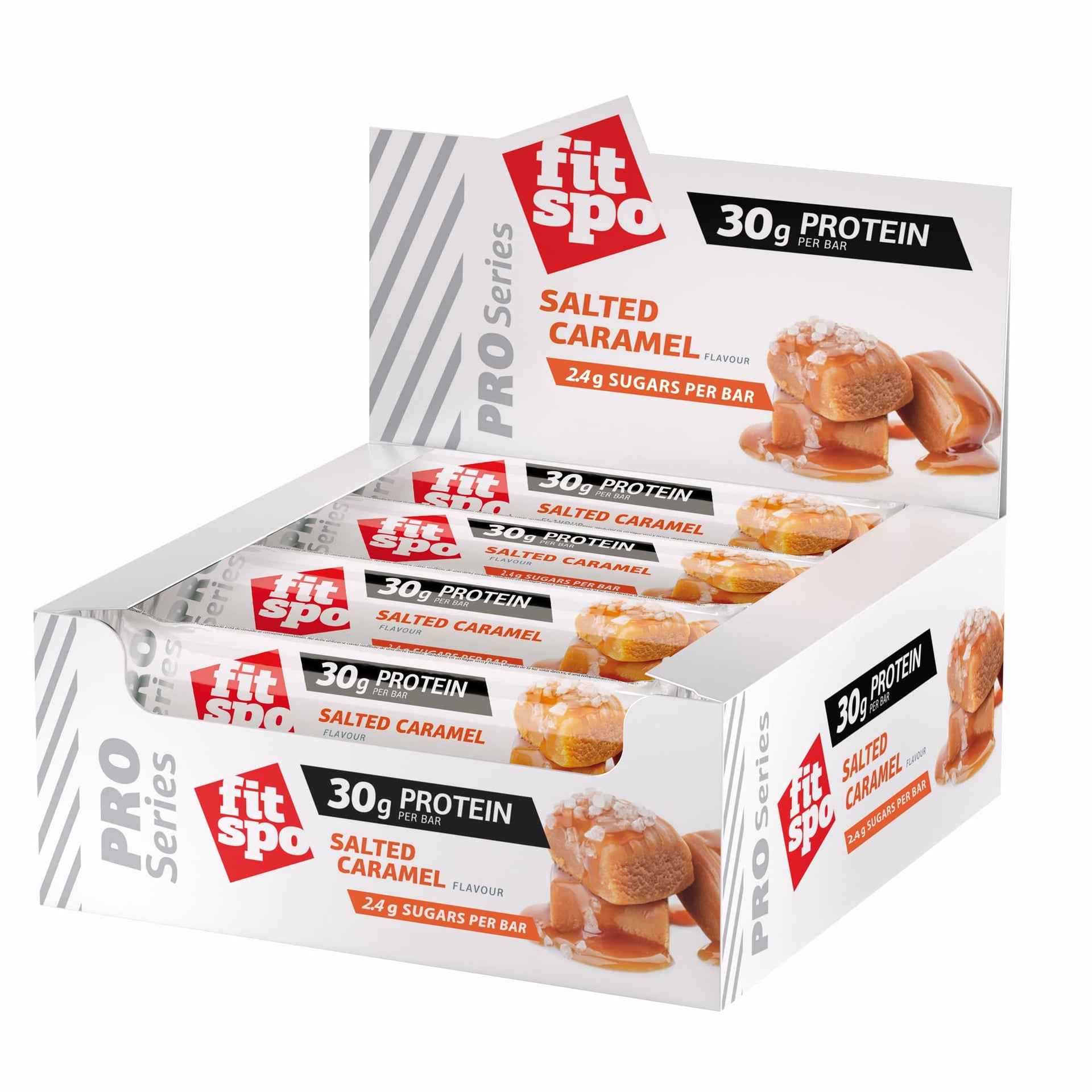 Protein Bar Pro 30g protein, Salted Caramel, 12x85g – fitspozone