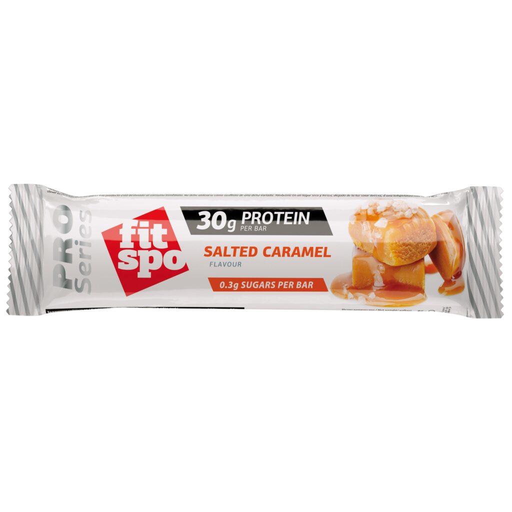Protein bar FitSpo Pro 30g protein, Salted Caramel, 12x85g - FitSpo ...