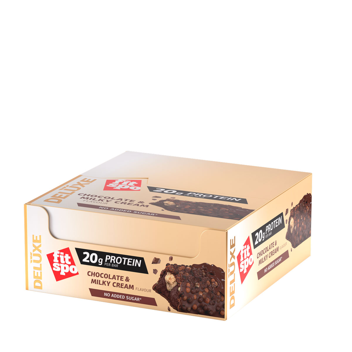 Protein bar FitSpo Deluxe 20g protein, Chocolate and Milky Cream, 12x60g -  FitSpo Nutrition