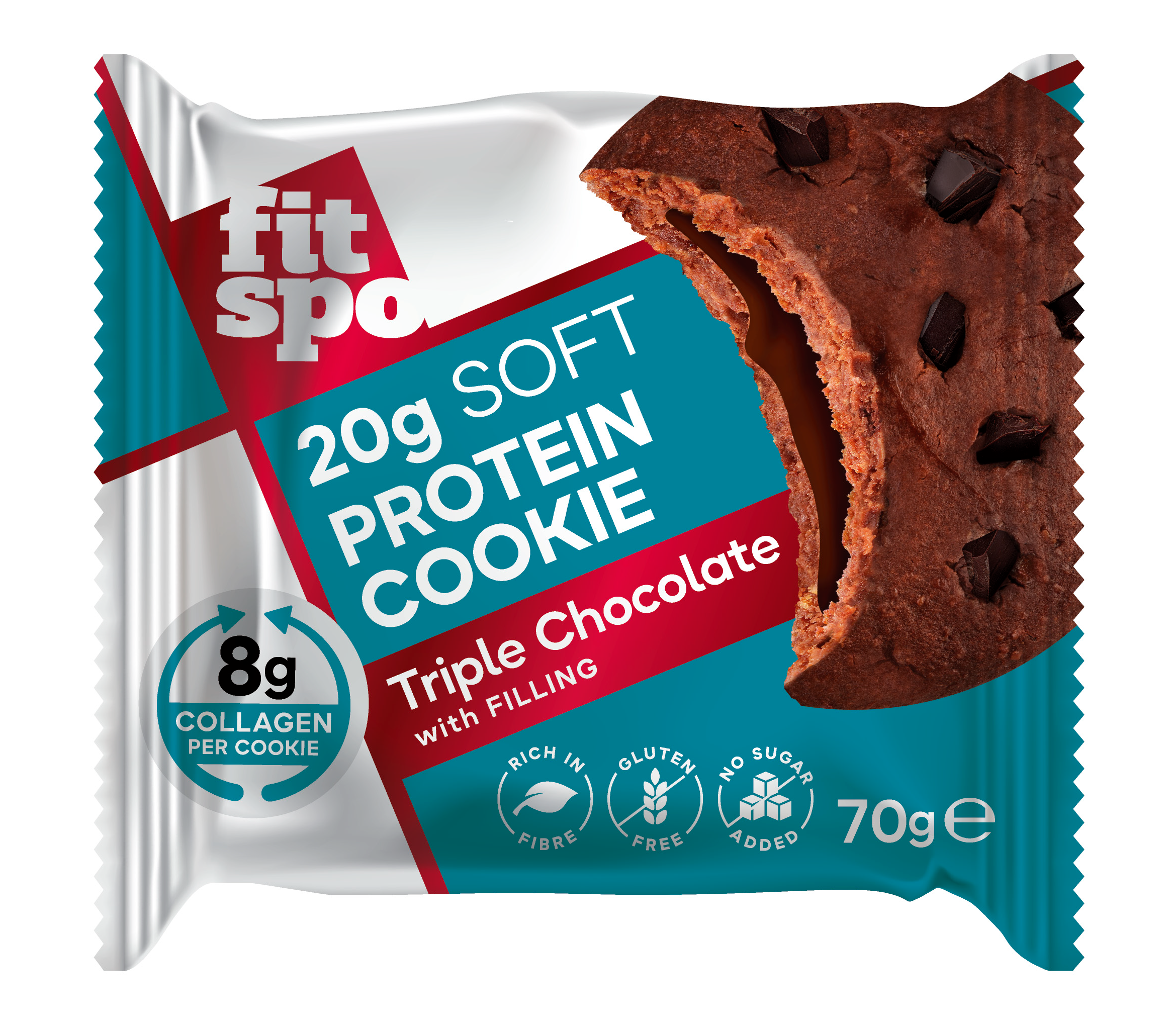 Protein Cookie FitSpo 20g protein, Triple Chocolate, 10x70g - FitSpo  Nutrition