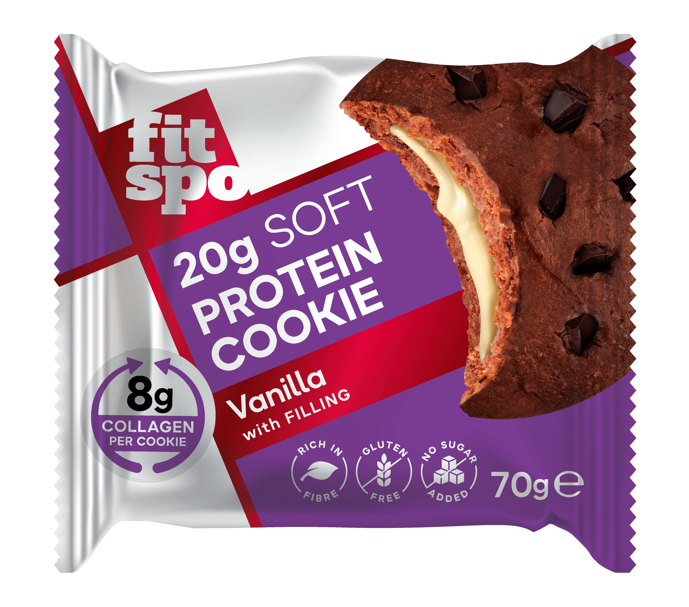 Protein Cookie FitSpo 20g protein, Vanilla, 10x70g - FitSpo Nutrition
